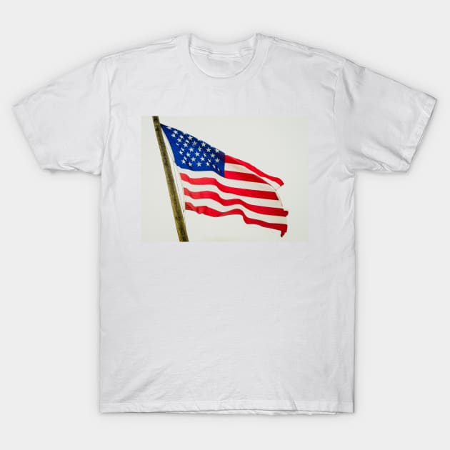 Red White & Blue American Flag T-Shirt by Debra Martz